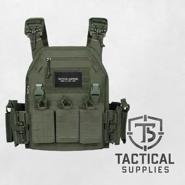 Tactical Plate Carrier mit 5.56 Triple Magazine Pouch Oliv