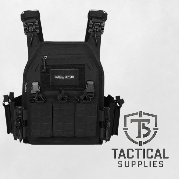 Tactical Plate Carrier mit 5.56 Triple Magazine Pouch Schwarz